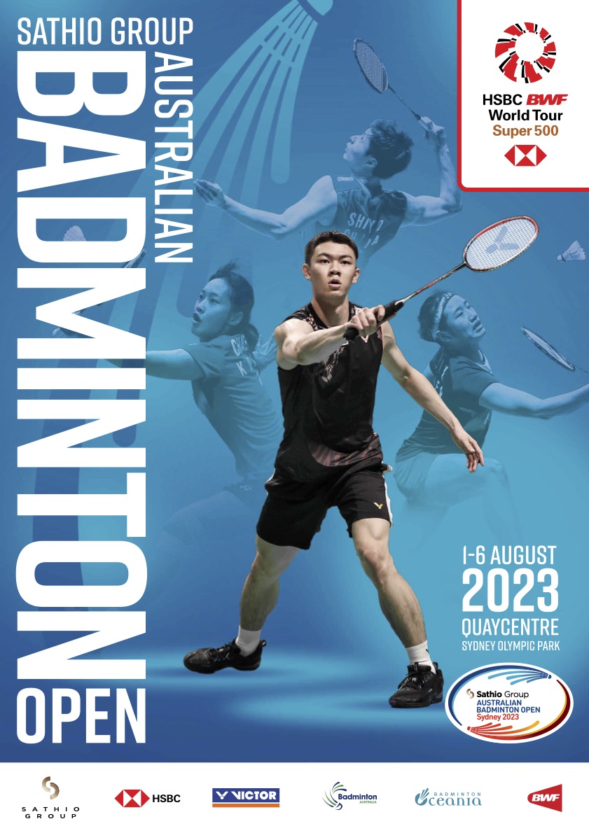 2023 SATHIO GROUP Australian Badminton Open Official Poster Sathio